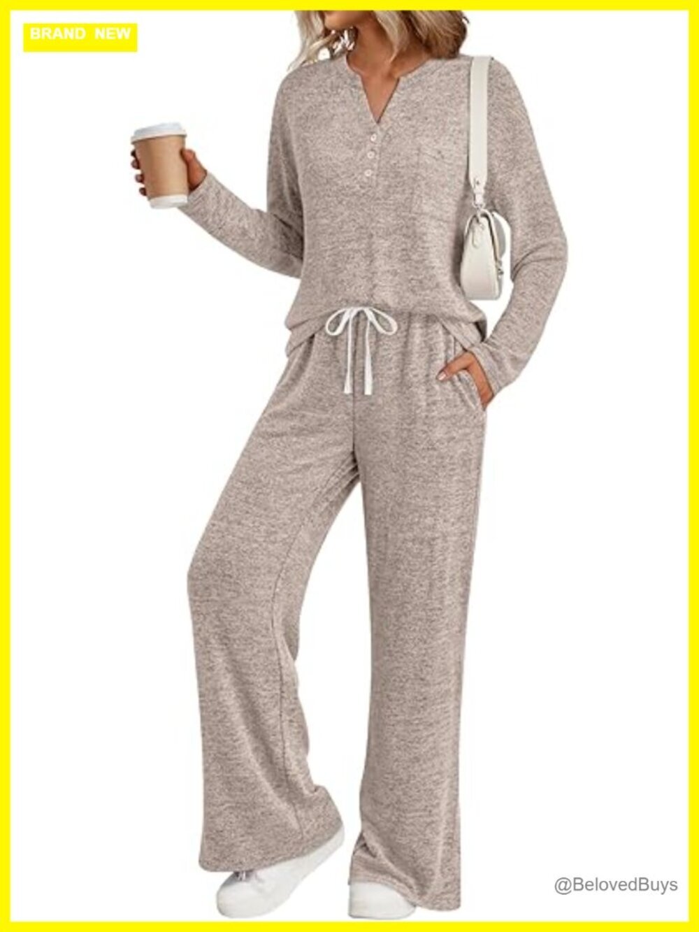 2 Piece Lounge Set Matching Pajamas Sweatsuit Travel Outfit